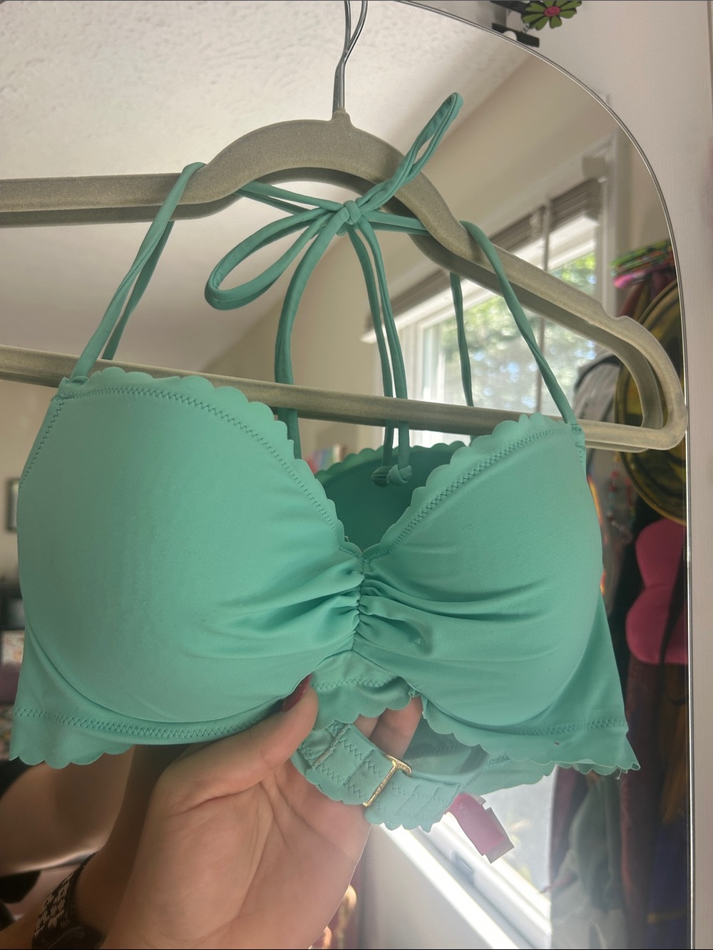 Victoria's Secret Mint Scalloped Halter Bra Top